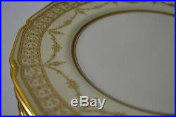 Royal Doulton Heavy Raised Gold Encrusted Hand Painted Dinner Plates -11
