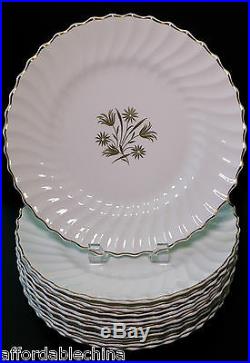 Royal Doulton NAPIER (Gold Trim) Set of 12 Dinner Plate Plates H4800