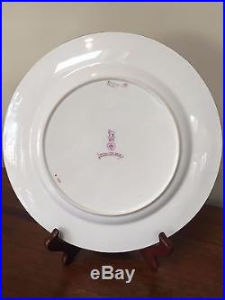 Royal Doulton RAISED GOLD ENAMEL ENCRUSTED FLORAL Dinner Plates Set of 12