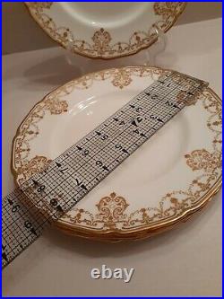 Royal Doulton Set Of 4 Dinner Plates, Gold Encrusted, Vintage