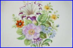 Royal Vienna Hand Painted Flowers Turquoise & Gold Monogrammed 9 1/4 Inch Plate