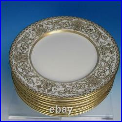 Royal Worcester Embassy White and Gold 12 Dinner Plates 10½ inches