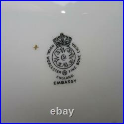 Royal Worcester Embassy White and Gold 12 Dinner Plates 10½ inches