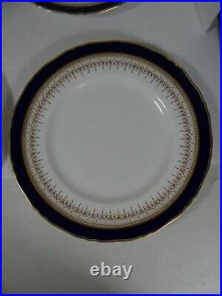 Royal Worcester Regency Blue Dinner Plates Set of 4 Cobalt Gold England