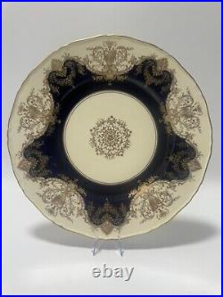 Royal Worcester Regency Cobalt Blue 10 7/8 Inch Dinner Plate Early Globe Stamp