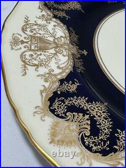 Royal Worcester Regency Cobalt Blue 10 7/8 Inch Dinner Plate Early Globe Stamp