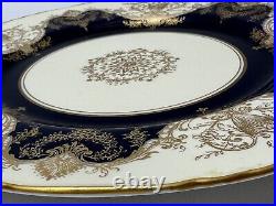 Royal Worcester Regency Cobalt Blue 10 7/8 Inch Dinner Plate Early Globe Stamp