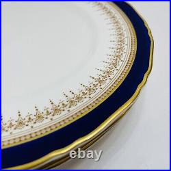 Royal Worcester Set Of 4 Bone China REGENCY Blue & Gold Dinner plate 10 3/4