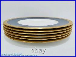 Royal Worcester Vintage Gold and Cobalt Rimmed 10 1/2 Dinner Plate x 5 L194