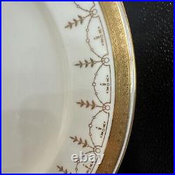 Royal cauldon england Gold Trim Swag Set Of 10 Dinner Plates 10 1/4 In