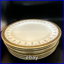 Royal cauldon england Gold Trim Swag Set Of 10 Dinner Plates 10 1/4 In