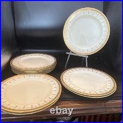 Royal cauldon england Gold Trim Swag Set Of 10 Dinner Plates 10 1/4 In