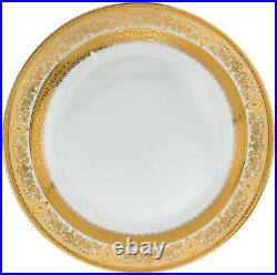 Royalty Porcelain 6-pc Gold Rim Luxury Set of Plates for 6 (Dinner 10.5)