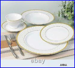 Royalty Porcelain Vintage Antique 20-pc Dinnerware Set'Anna Gold