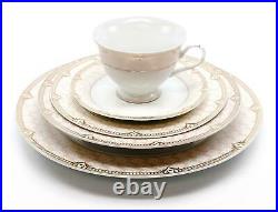 Royalty Porcelain Vintage Antique 20-pc Dinnerware Set'Sandra Pink Gold