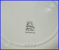 SALEM CHINA GOLD FILIGREE BORDER FLORAL CENTER Marked 23K Gold 1955