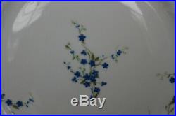 SET 12 BERNARDAUD LIMOGES FRANCE China MYOSOTIS Blue flowers gold DINNER PLATES