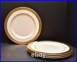 SET 4 Lenox Westchester Gold Dinner Plates 10 5/8