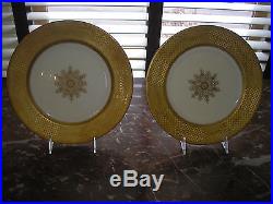 SET 8 antiq COALPORT, ENGLAND china dinner plates CIRCA 1890'S, GOLD neoclassic