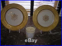 SET 8 antiq COALPORT, ENGLAND china dinner plates CIRCA 1890'S, GOLD neoclassic
