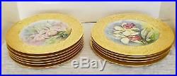 SET OF 11 Heinrich & Co Selb Bavaria H & C0 Gold Encrusted Floral Dinner Plates