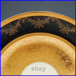 SET OF 16 HUTSCHENREUTHER COBALT and GOLD DINNER PLATES