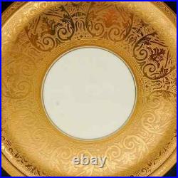 SET OF 16 HUTSCHENREUTHER COBALT and GOLD DINNER PLATES