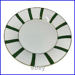 SET OF 4 -Geminiano Cozzi Striche Verte Green Gold Dinner Salad Bread Plate Bowl