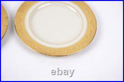 (SET OF 4) LENOX China WESTCHESTER Dinner Plates Gold Backstamp MINT