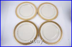 (SET OF 4) LENOX China WESTCHESTER Dinner Plates Gold Backstamp MINT