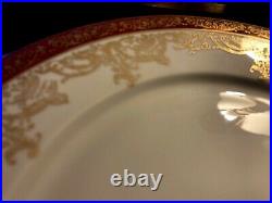 SET of 12 PICKARD Fine China Thun Bohemia GOLD Encrusted 10 5/8 Dinner Plates