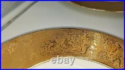 SIX (6) Royal Bavarian Hutschenruther Selb 10 3/4 22K Gold Band Dinner Plates