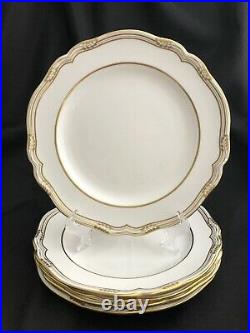 SPODE 10-5/8 SHEFFIELD R568 WHITE GOLD TRIM DINNER PLATE ENGLAND - Qty