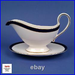 SPODE Consul Y7332 Dinner Service White Gold and Cobalt Blue 44 pcs