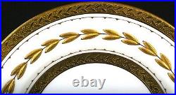 Service for 12 Of Minton England Gilded Laurel Plates, gold, gilt