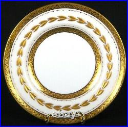Service for 12 Of Minton England Gilded Laurel Plates, gold, gilt