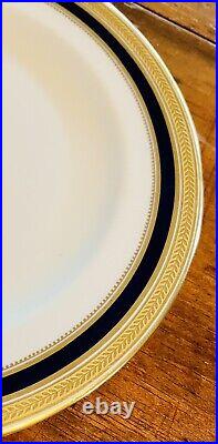Set 12 Antique Cauldon Cobalt Gold 4145 Porcelain 10 Dinner Plates