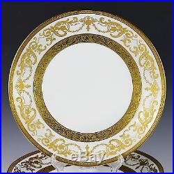 Set 12 Dinner Plates Vintage Bohemian Premium porcelain De Luxe gold encrusted