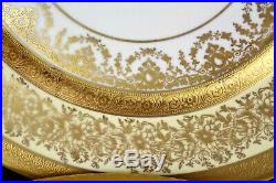Set 12 HEINRICH & CO Selb Edgerton Gold Encrusted Porcelain Dinner Service Plate