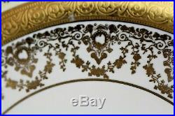 Set 12 HEINRICH & CO Selb Edgerton Gold Encrusted Porcelain Dinner Service Plate