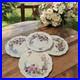 Set-4-Vtg-50s-Rosenthal-Ivory-Daphne-DINNER-Plates-Purple-Floral-Gold-Trim-China-01-rbt