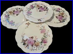 Set 4 Vtg 50s Rosenthal Ivory Daphne DINNER Plates Purple Floral Gold Trim China Set 4 Vtg 50s Rosenthal Ivory Daphne DINNER Plates Purple Floral Gold Trim China