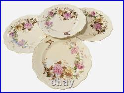 Set 4 Vtg 50s Rosenthal Ivory Daphne DINNER Plates Purple Floral Gold Trim China Set 4 Vtg 50s Rosenthal Ivory Daphne DINNER Plates Purple Floral Gold Trim China