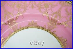 Set 6 Enamel Gilt Pink Neoclassical Gold Encrusted Minton Dinner Plates 10 1923
