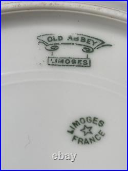 Set 6 LIMOGES ELITE WORKS FRANCE Scalloped GOLD RIM WHITE 9 1/2 DINNER PLATES