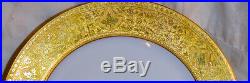 Set/6 Rare Raynaud Limoges Dinner Plates GOLD ENCRUSTED Gilt INCRUSTATION Minton