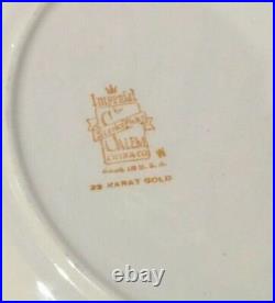 Set 6 Similar Vintage 23 Kt Gold Trimmed Porcelain Dinner Plates Scenic Centers