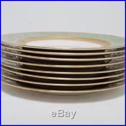 Set 8 Cream Ground Gold Encrusted Dinner Plates By Rosenthal For Ovington's