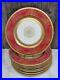Set-8-De-Luxe-Decorating-Works-Red-Heavy-Gold-10-7-8-Dinner-Plates-Medallion-01-aw