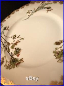 Set 8 Fine Antique Limoges Gold Hand Paint Assorted Autumn Abstract Dinner Plate